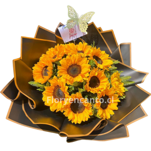 Brillo de Sol Ramo de 10 Girasoles