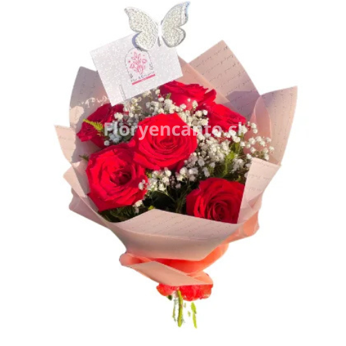 Ramo de 6 Rosas Rojas