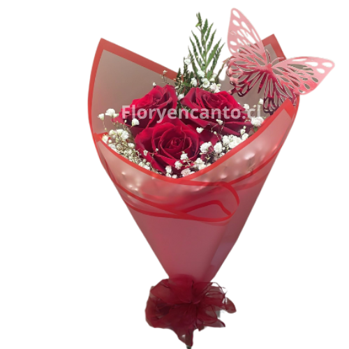 Ramo de 3 Rosas Rojas Un Clásico de Amor y Pasión