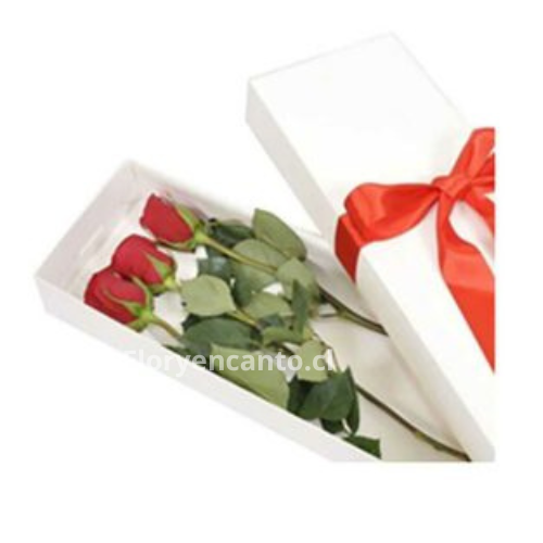 Caja de 3 Rosas Rojas Tres Latidos de Amor