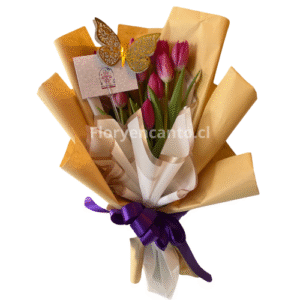 Ramo de 10 Tulipanes Fucsia Intenso