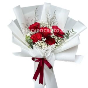 Ramo de 5 Rosas Cinco Promesas de Amor