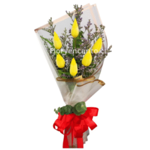 Ramo de 6 Tulipanes Amanecer Amarillo