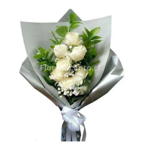 Ramo de 7 Rosas Blanca Perfección