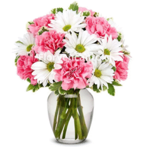 Florero De Margaritas y Claveles