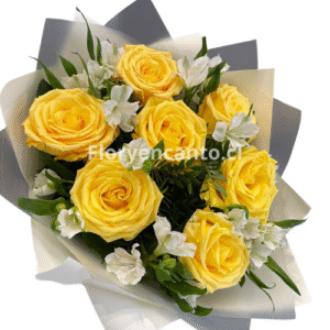 Ramo de Rosas Amarillas y Astromelias Siete Destellos